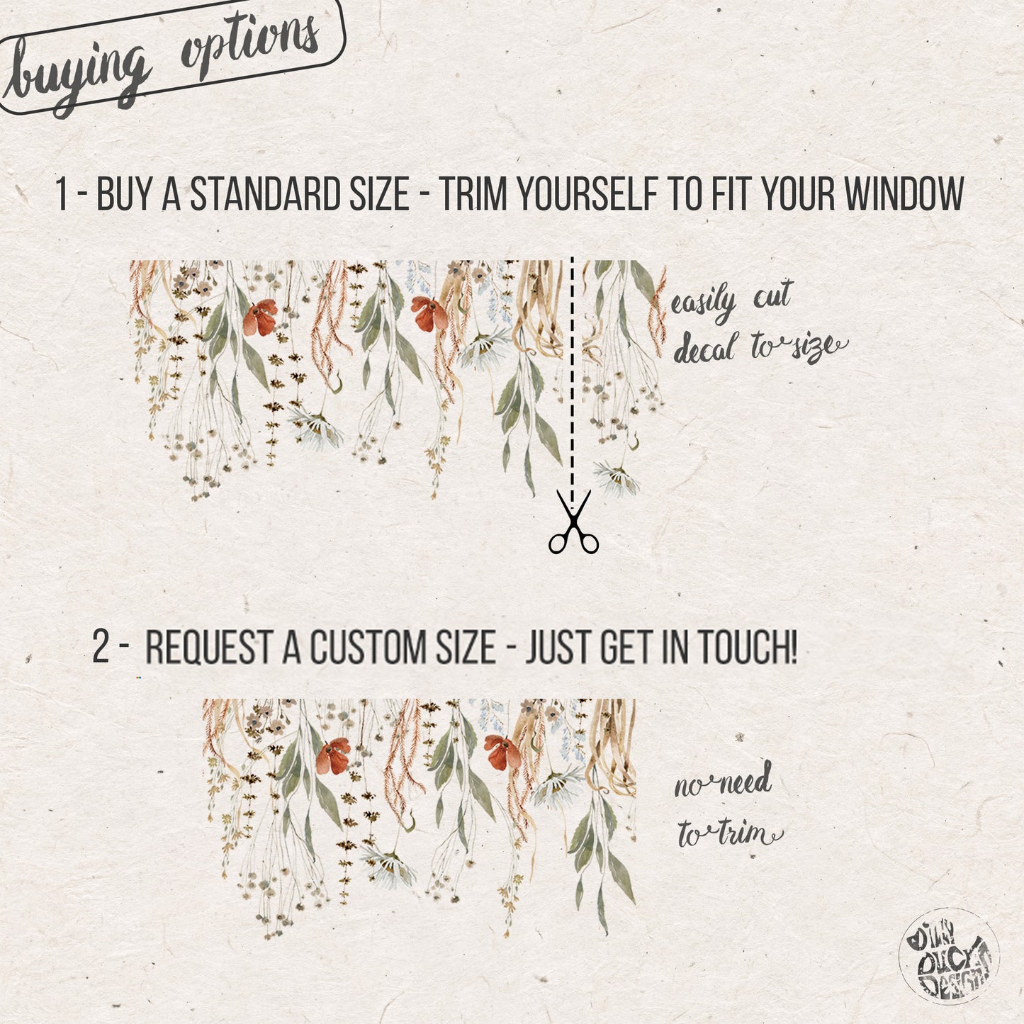 Wild Flowers Shop Window Decal Border (Top)