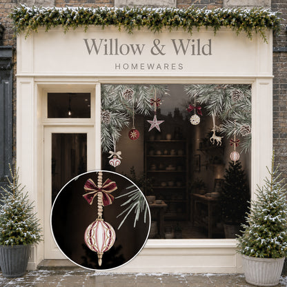 2x Burgundy Baubles + Pine Corner Window Clings - Reusable Decor for Christmas (Copy)