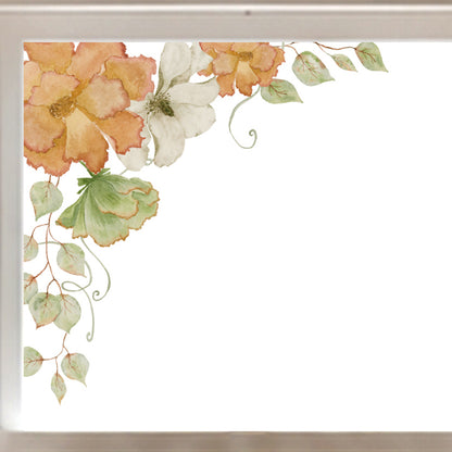 2x Fall Flowers & Pumpkins Corner Window Clings - Autumn Shop Decor
