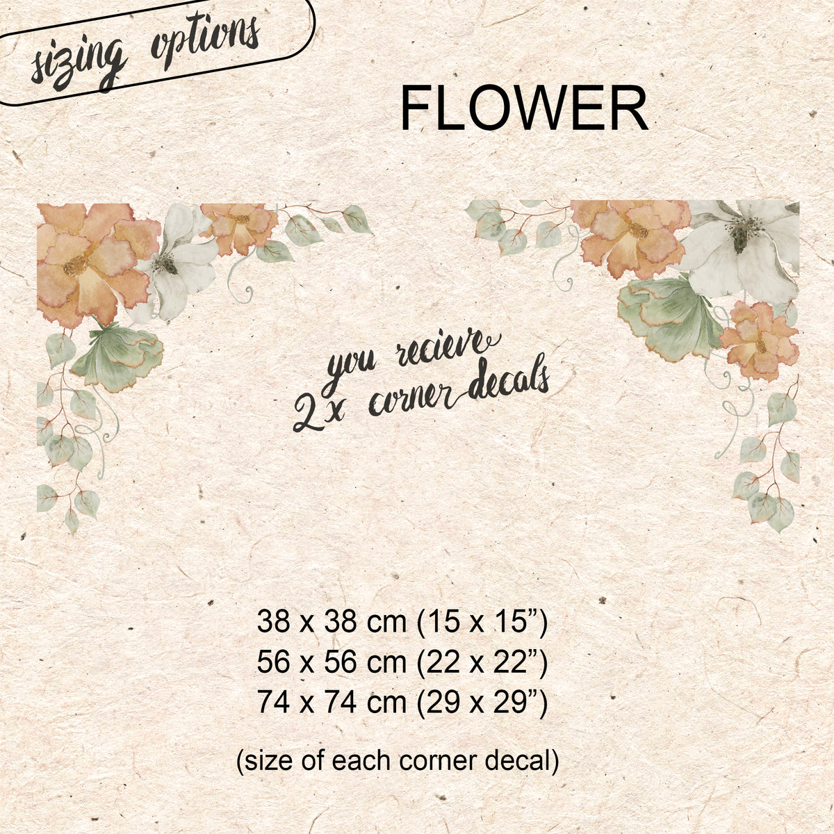 2x Fall Flowers & Pumpkins Corner Window Clings - Autumn Shop Decor