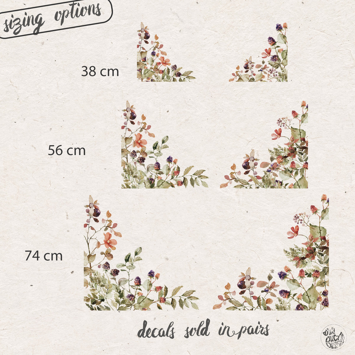 2x Autumn Forest Berries Corner Shop Window Clings for Fall Styling