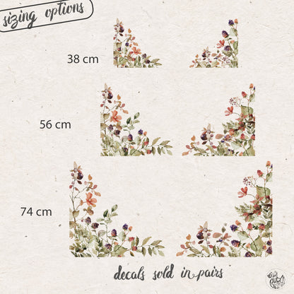 2x Autumn Forest Berries Corner Shop Window Clings for Fall Styling