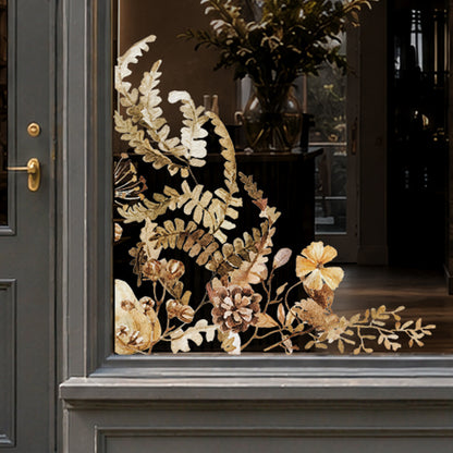 2x Autumn Forest Leaves Corner Window Clings for Shop Display