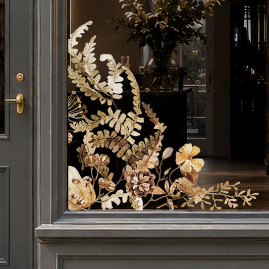 2x Autumn Forest Leaves Corner Window Clings for Shop Display