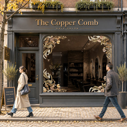 2x Autumn Forest Leaves Corner Window Clings for Shop Display