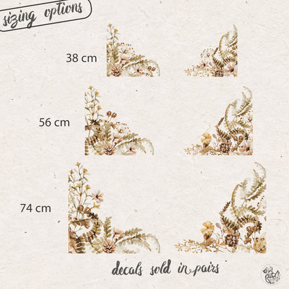 2x Autumn Forest Leaves Corner Window Clings for Shop Display