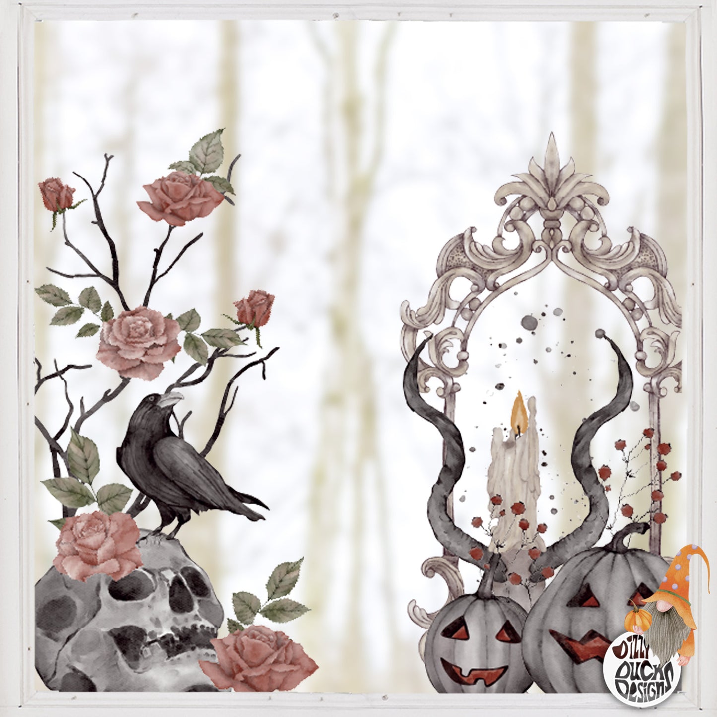 2x Gothic  Corner Window Decals