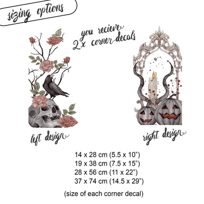 2x Gothic  Corner Window Decals