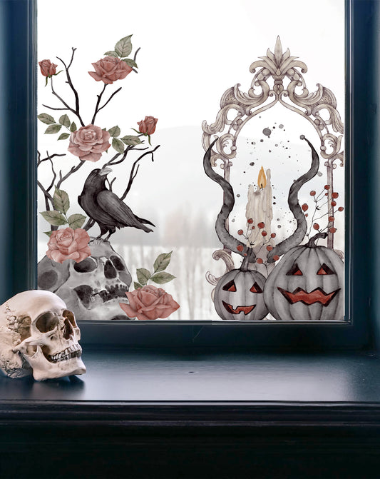 2x Gothic  Corner Window Decals