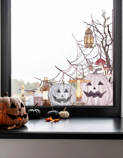 2pk Halloween Web Window Decal Corners