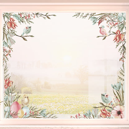 2x Pastel Spring Flower Corner Window Decals