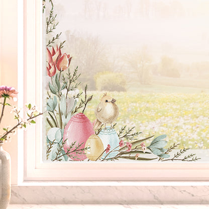 2x Pastel Spring Flower Corner Window Decals