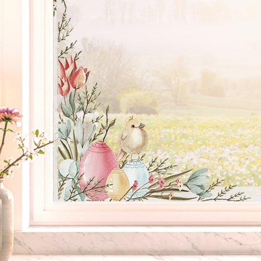 2x Pastel Spring Flower Corner Window Decals