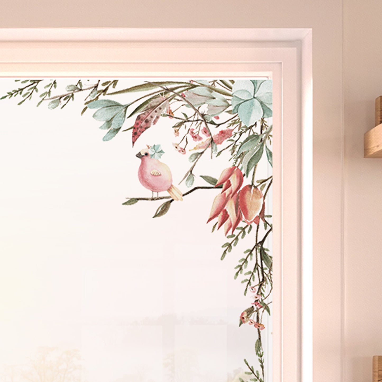 2x Pastel Spring Flower Corner Window Decals