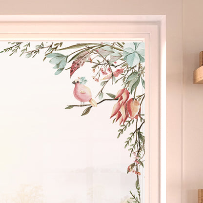 2x Pastel Spring Flower Corner Window Decals