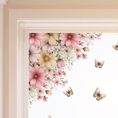 2x Spring Daisy Flowers Corner Window Decals