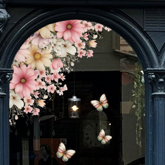 2x Spring Daisy Flowers Corner Window Decals
