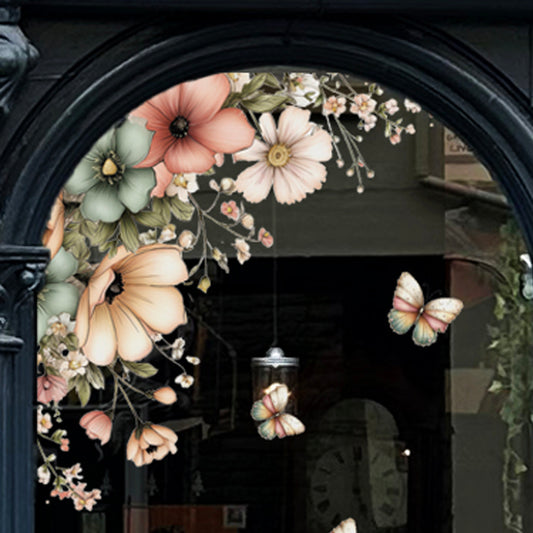2x Spring Flowers Corner Window Decals