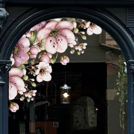 2x Spring Purple Flowers Corner Window Decals