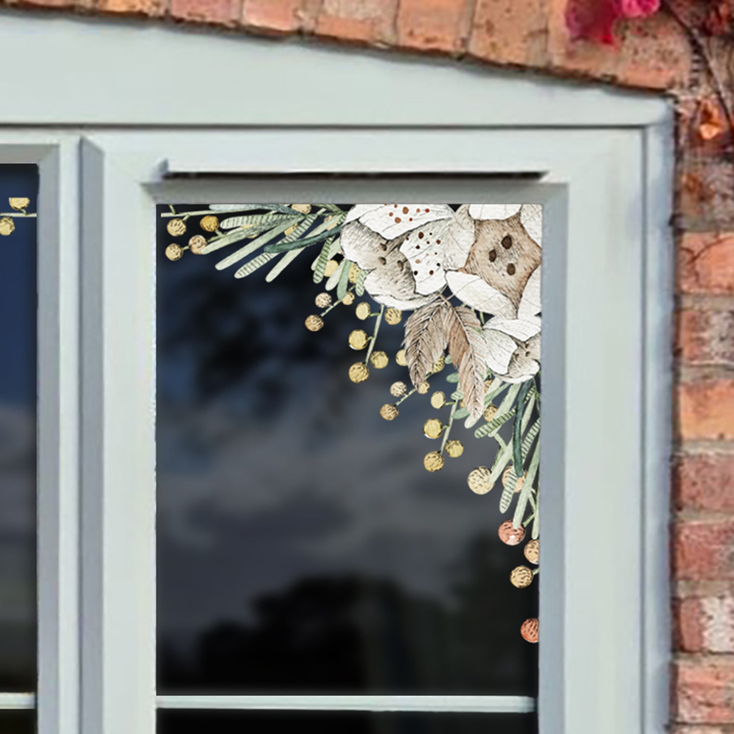 2x Spring Watercolour Easter Rabbit Window Decal Corners