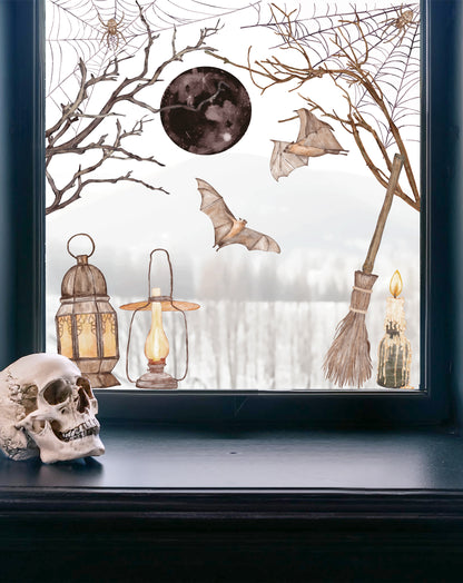 Halloween Web Window Decal Corner Set