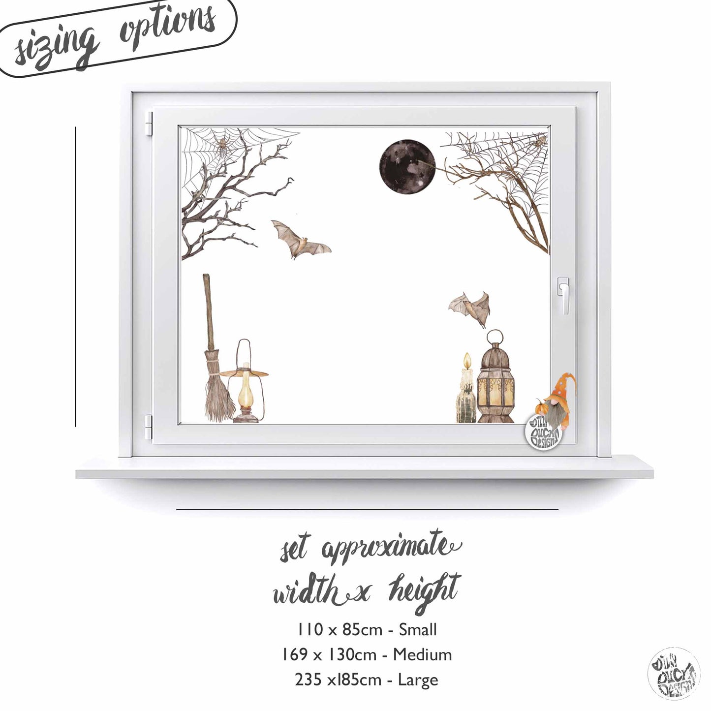 Halloween Web Window Decal Corner Set