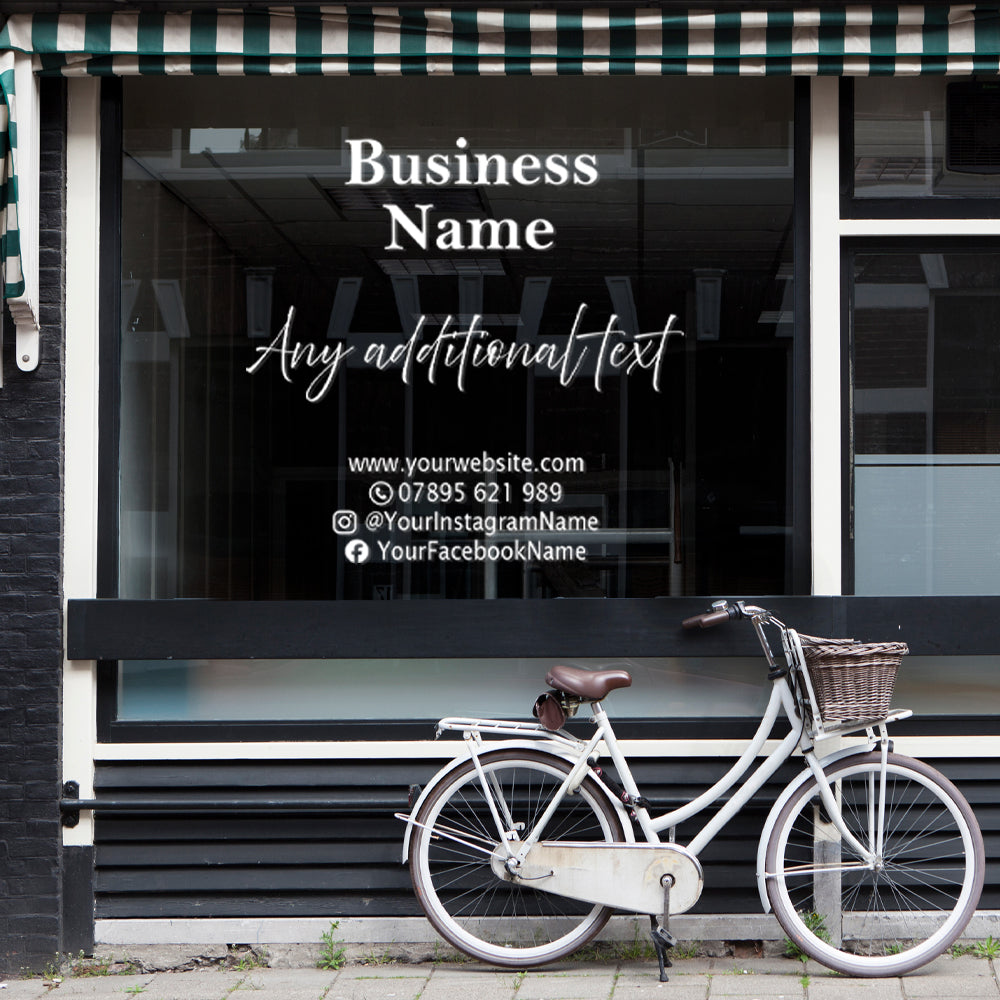 Custom Text Logo Business Name Shop Window Sign