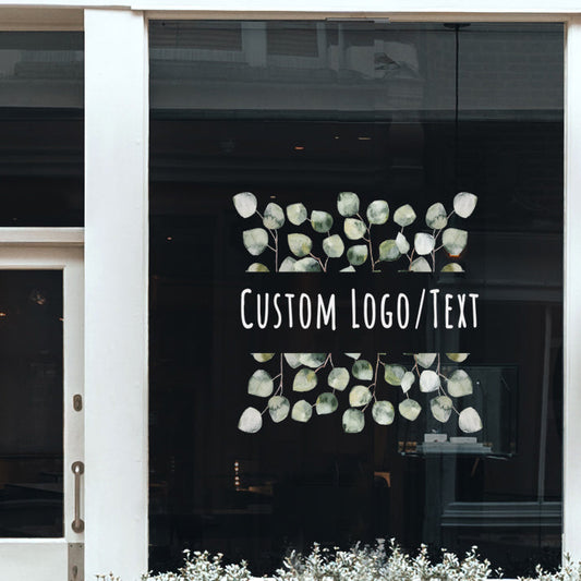 Custom Text Eucalyptus Shop Window Decals