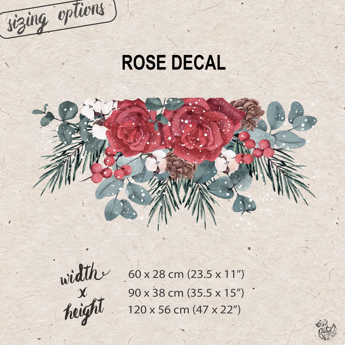 Winter Roses Window Decal