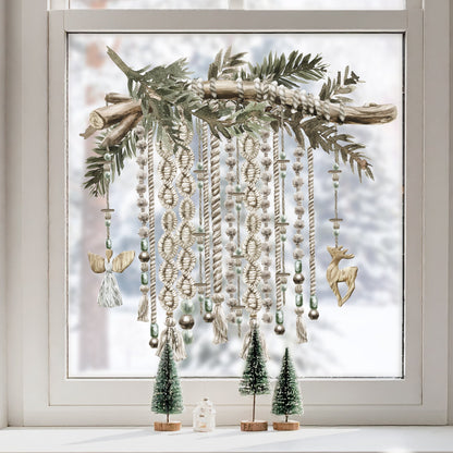 Boho Christmas Macrame Window Decal