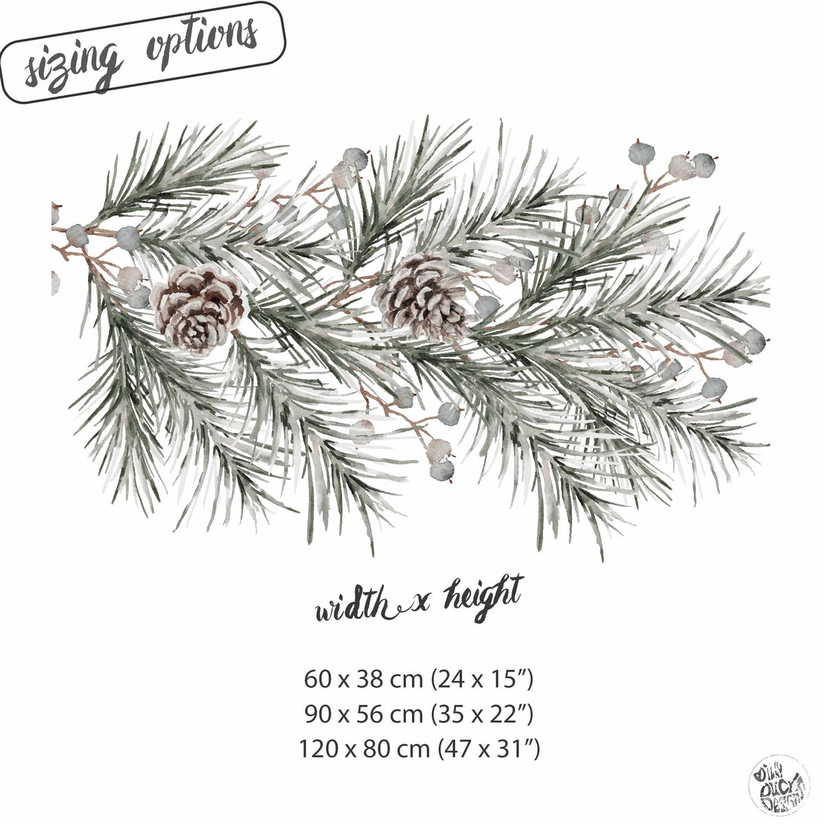 Christmas Pine Branch Window Decoration - Reusable Clings for Shop & Home Winter Decor