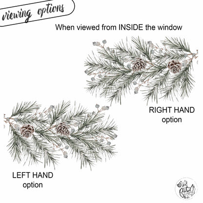 Christmas Pine Branch Window Decoration - Reusable Clings for Shop & Home Winter Decor