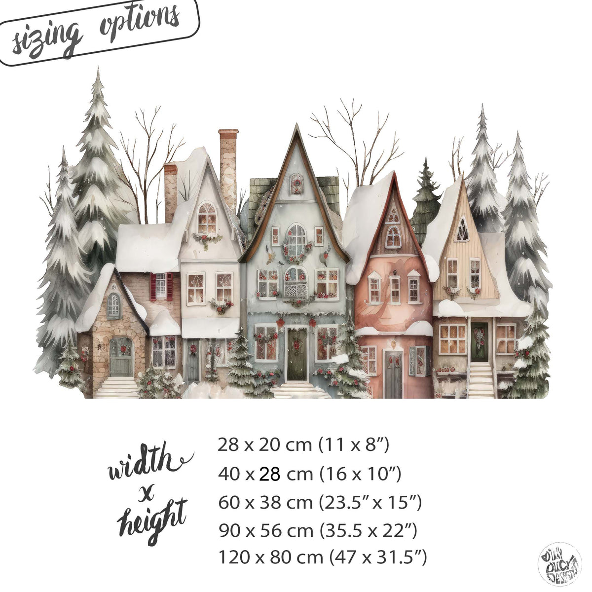 Cosy Christmas Village Window Decal