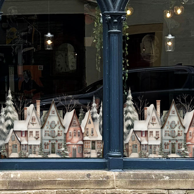 Cosy Christmas Village Window Decal