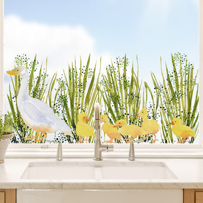 Watercolour Spring Ducklings Window Decal