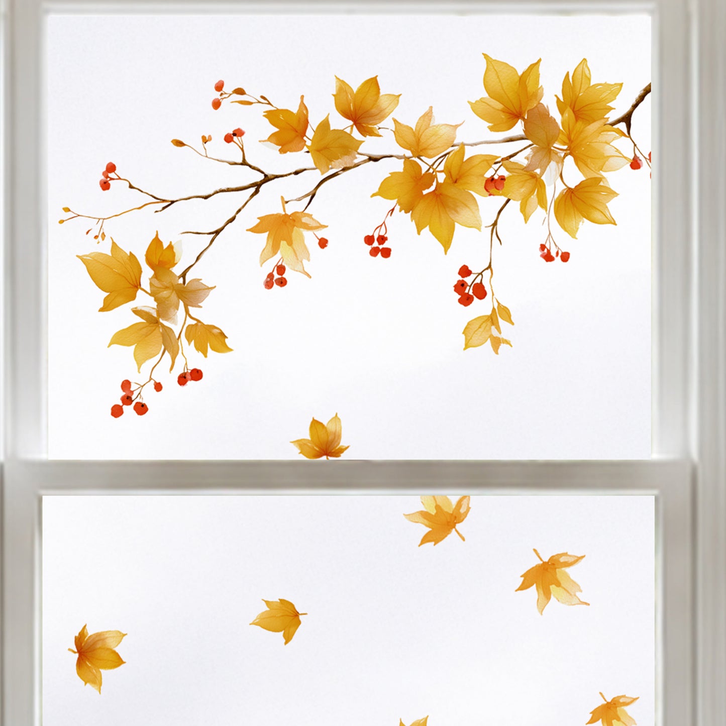 Fall Branch & Leaves Shop Window Cling for Autumn Decor