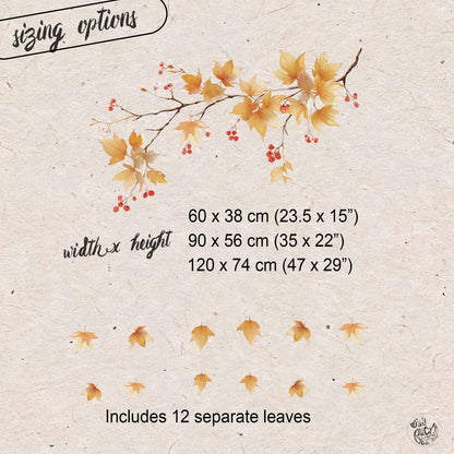 Fall Branch & Leaves Shop Window Cling for Autumn Decor