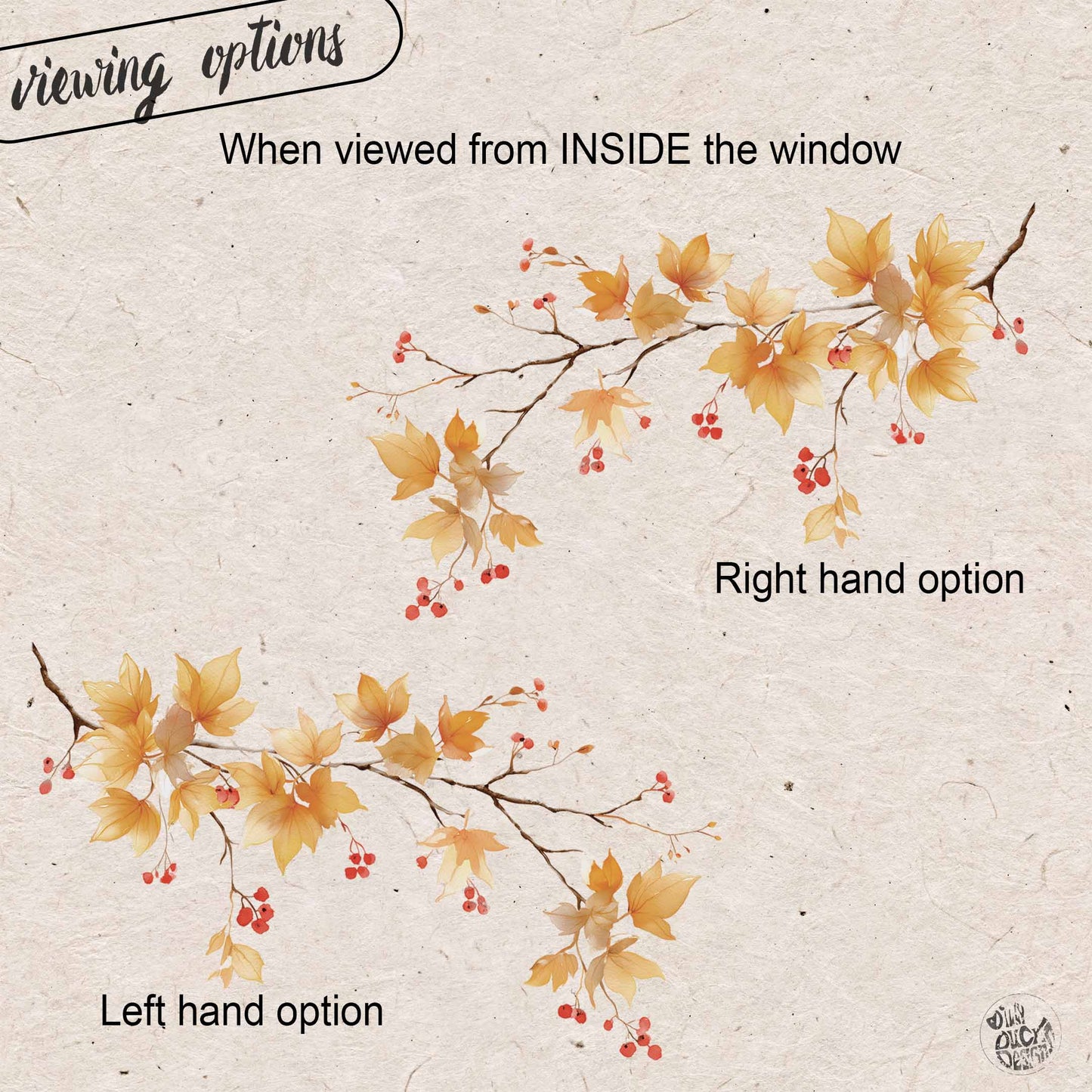 Fall Branch & Leaves Shop Window Cling for Autumn Decor