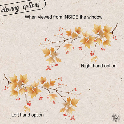 Fall Branch & Leaves Shop Window Cling for Autumn Decor