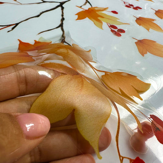 Fall Branch & Leaves Shop Window Cling for Autumn Decor