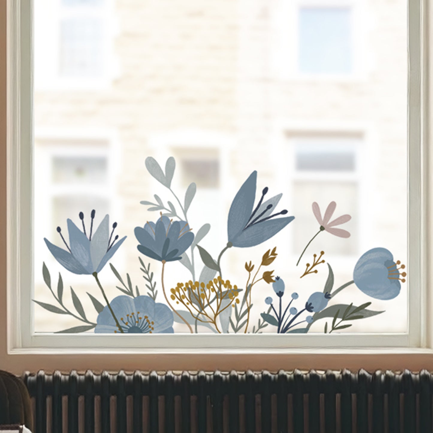 Spring Blue Flower Window Decal