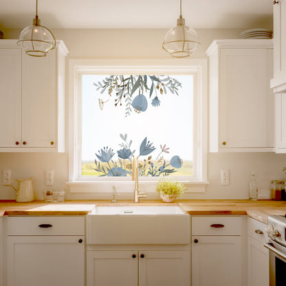 Spring Blue Flower Window Decal