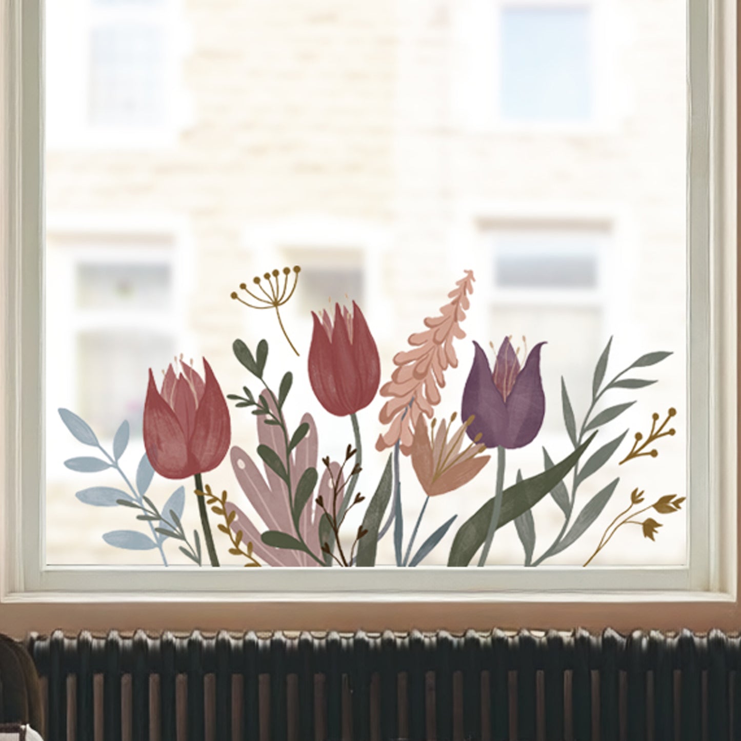 Spring Red Flower Window Decal