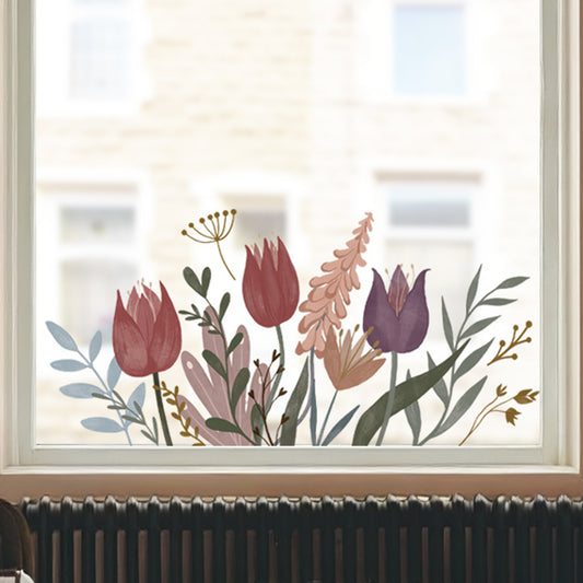 Spring Red Flower Window Decal