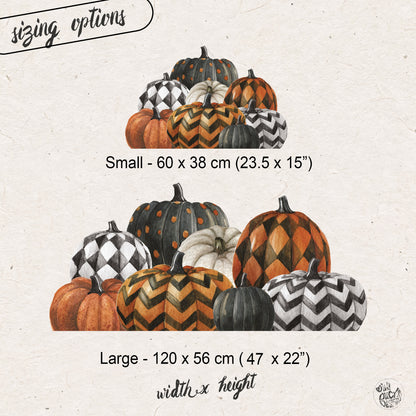 Halloween Black Orange Pumpkins Window Decal