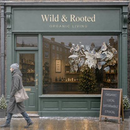 Christmas Snowy Birds on Branches Window Decoration - Reusable Winter Clings for Shops & Homes