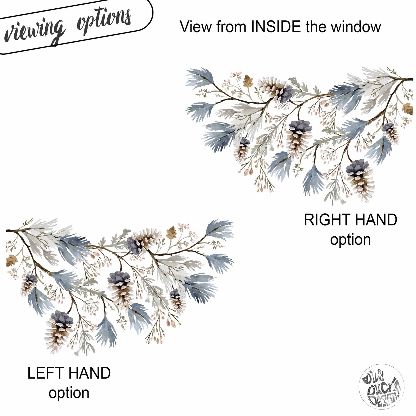 Christmas Snowy Pine Window Decoration - Reusable Winter Clings for Shops & Homes