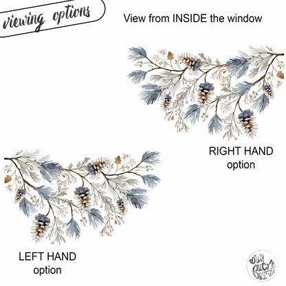 Christmas Snowy Pine Window Decoration - Reusable Winter Clings for Shops & Homes