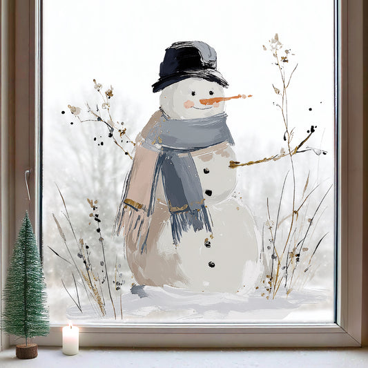 Snowman Window Decoration - Reusable Clings for Christmas