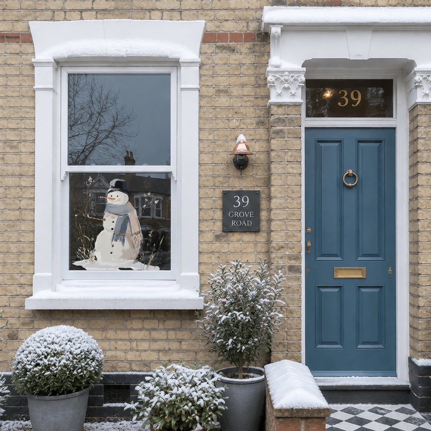 Snowman Window Decoration - Reusable Clings for Christmas
